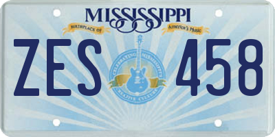 MS license plate ZES458