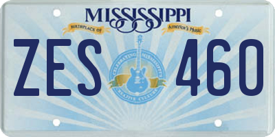 MS license plate ZES460
