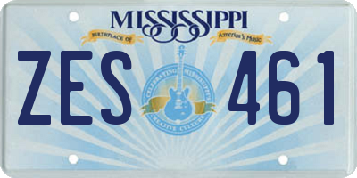 MS license plate ZES461