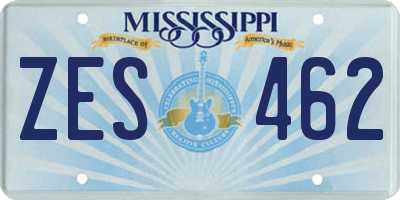 MS license plate ZES462