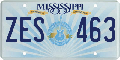 MS license plate ZES463