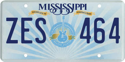 MS license plate ZES464