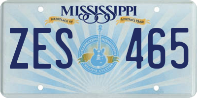 MS license plate ZES465