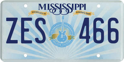 MS license plate ZES466