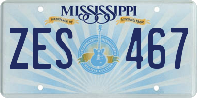 MS license plate ZES467