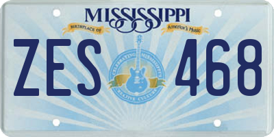 MS license plate ZES468