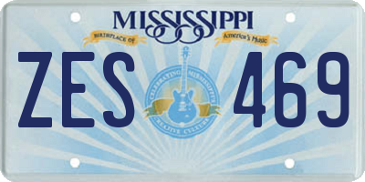 MS license plate ZES469