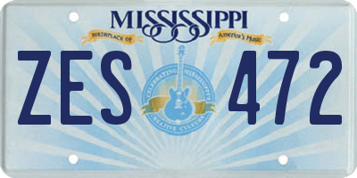 MS license plate ZES472