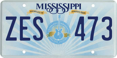 MS license plate ZES473