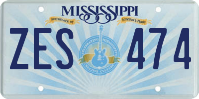 MS license plate ZES474