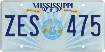 MS license plate ZES475