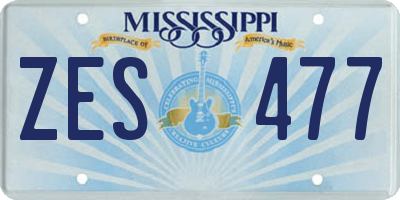MS license plate ZES477