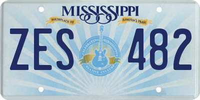 MS license plate ZES482