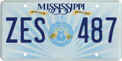 MS license plate ZES487