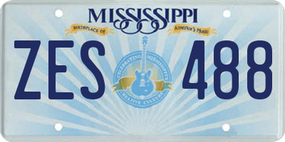 MS license plate ZES488