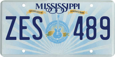 MS license plate ZES489