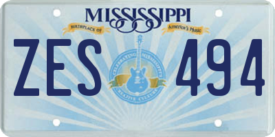 MS license plate ZES494