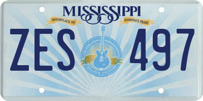 MS license plate ZES497