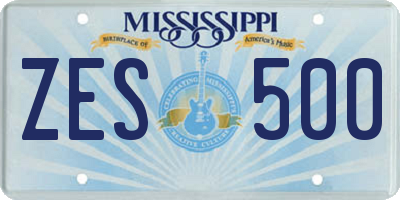 MS license plate ZES500