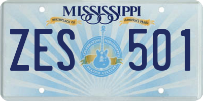 MS license plate ZES501