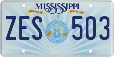 MS license plate ZES503