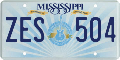 MS license plate ZES504