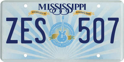 MS license plate ZES507