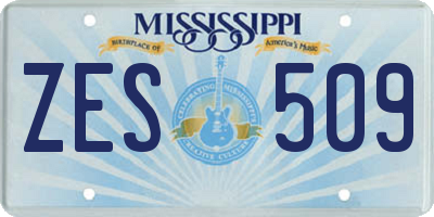 MS license plate ZES509