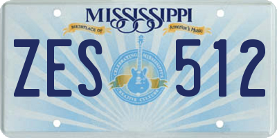 MS license plate ZES512