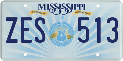 MS license plate ZES513