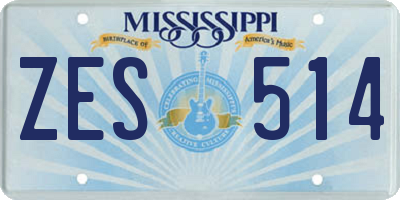 MS license plate ZES514