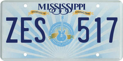MS license plate ZES517