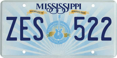 MS license plate ZES522