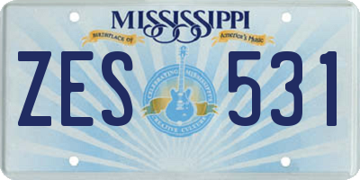 MS license plate ZES531