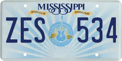 MS license plate ZES534