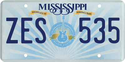 MS license plate ZES535