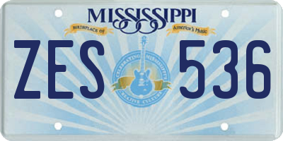 MS license plate ZES536