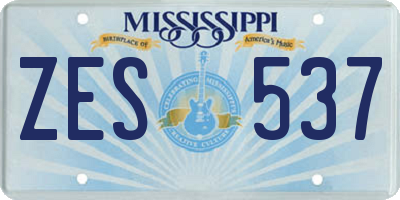 MS license plate ZES537