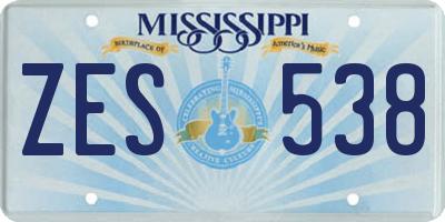 MS license plate ZES538