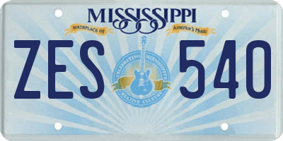 MS license plate ZES540