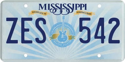 MS license plate ZES542