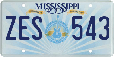 MS license plate ZES543