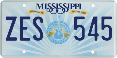 MS license plate ZES545