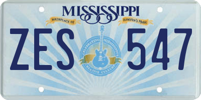 MS license plate ZES547