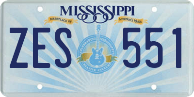 MS license plate ZES551