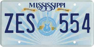 MS license plate ZES554