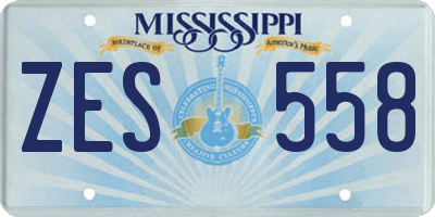 MS license plate ZES558