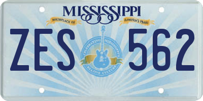MS license plate ZES562
