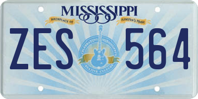 MS license plate ZES564