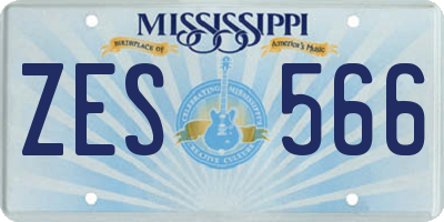 MS license plate ZES566